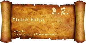 Minich Rella névjegykártya